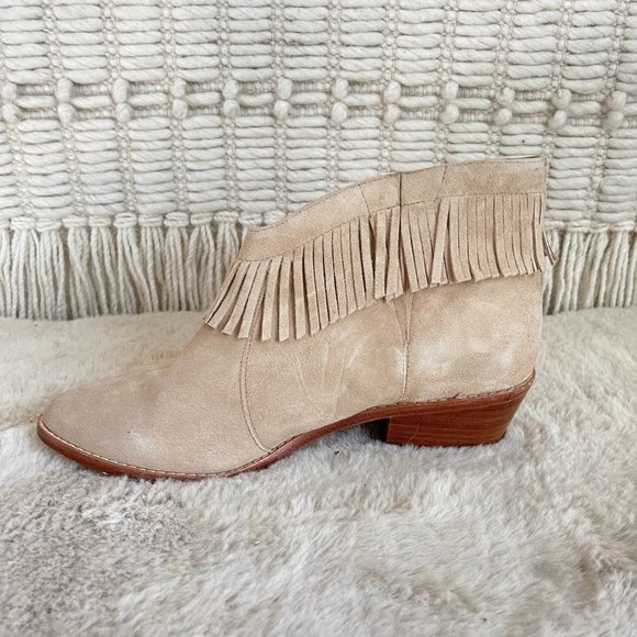 Joie Loren Suede Fringe Booties Size 9 - Picture 9 of 13